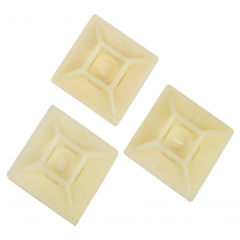 19 x 19mm Adhesive Cable Tie Mount - Natural (100)