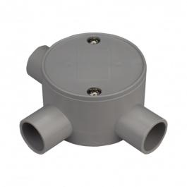 20mm Grey 3-Way Shallow Junction Box | Positron Electrical Wholesaler