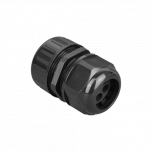 32mm Flexi Conduit to Cable Gland Black - 6 hole